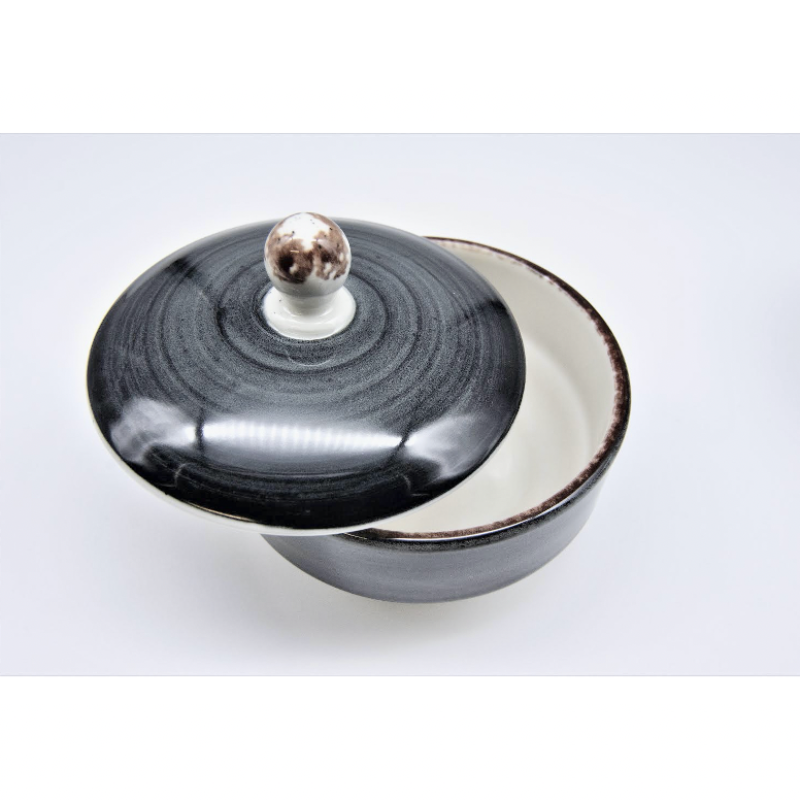 Anthracite Sugar Bowl 9.2cm with Lid